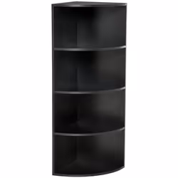HOMCOM Corner Shelf 4 Tier Bookshelf Plant Stand Standing Unit Black