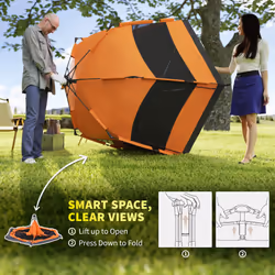 Outsunny 4 Person Camping Tent Festival Hiking Shelter, Orange