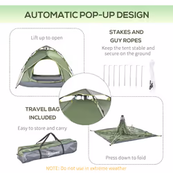 Outsunny 2 Man Pop Up Tent Camping Festival Hiking Family Travel Shelter - Additional view 4
