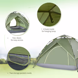 Outsunny 2 Man Pop Up Tent Camping Festival Hiking Family Travel Shelter - Additional view 5