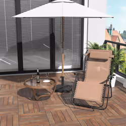 Outsunny Zero Gravity Chair, Reclining Lounger w/ Pillow Beige