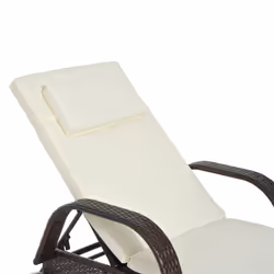 Outsunny Adjustable Wicker Rattan Sun Lounger Recliner Chair w/ Cushion Brown - Additional view 7