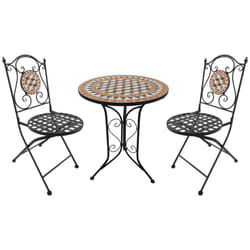 Outsunny 3 Pcs Mosaic Bistro Table Chair Set Patio Garden Dining Furniture