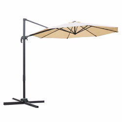 Outsunny 3(m) Garden Banana Parasol Patio Cantilever Hanging Umbrella Beige