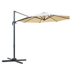 Outsunny 3(m) Garden Banana Parasol Patio Cantilever Hanging Umbrella Beige