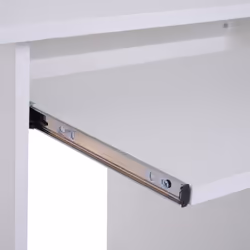 HOMCOM Compact Small Computer Table Wooden Desk Keyboard Tray Storage White - Additional view 6