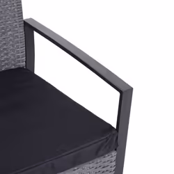 Outsunny 3 Pieces Rattan Patio Bistro Set 2 Chairs Coffee Side Table Set, Grey - Additional view 6
