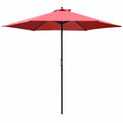 Outsunny 2.8m Patio Umbrella Parasol Outdoor Table Umbrella 6 Ribs Wine Red