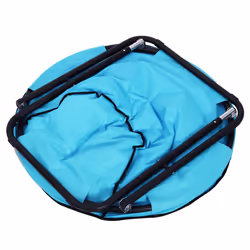Outsunny Folding Saucer Moon Chair Oversized Padded Seat Round Oxford Blue - Additional view 7