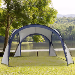 Outsunny Outdoor Gazebo Event Dome Shelter Party Tent for Garden Cream and Blue