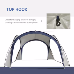 Outsunny Outdoor Gazebo Event Dome Shelter Party Tent for Garden Cream and Blue