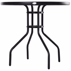 Outsunny 80cm Outdoor Round Dining Table with Tempered Glass Top - Additional view 7