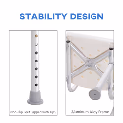 HOMCOM Bath Chair Shower Seat Safety Bathroom Elderly Aids Adjustable Positions - Additional view 4