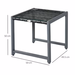 Outsunny Rattan End Table Side Coffee Desk Outdoor Patio Garden