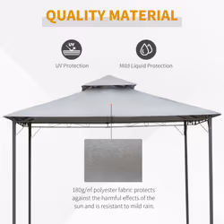 Outsunny 3x3(m) Outdoor Patio Gazebo Steel Canopy Tent Pavilion 2-Tier Roof Top