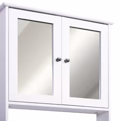 kleankin Wall-mounted Cabinet Mirror Door Bathroom Organiser Living Room White - Additional view 8