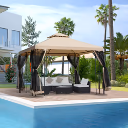 Outsunny 3x3(m) Outdoor Gazebo Patio Pavilion Canopy Tent w/ Netting & Shelf - Additional view 10