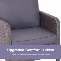 Outsunny 5 Pieces Outdoor Patio Furniture Set Wicker Conversation Set Dark Grey