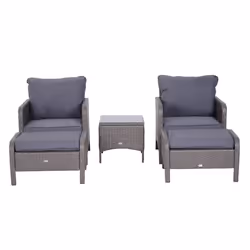 Outsunny 5 Pieces Outdoor Patio Furniture Set Wicker Conversation Set Dark Grey - Additional view 6