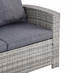 Outsunny 6Pcs Rattan Sofa Set Coffee Table Footstool Outdoor w/ Cushion - Additional view 6