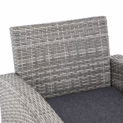 Outsunny 6Pcs Rattan Sofa Set Coffee Table Footstool Outdoor w/ Cushion - Additional view 7