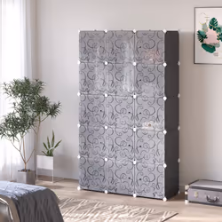 HOMCOM Cube DIY Wardrobe Portable Interlocking Plastic Modular Closet Cabinet