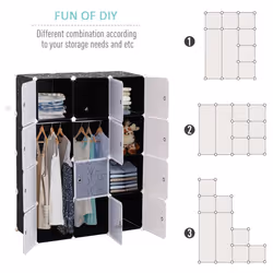 HOMCOM DIY Interlocking Plastic Modular Wardrobe - Additional view 8