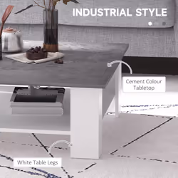 HOMCOM Vintage Coffee Table Square 2 Tier Side End Desk Indoor Living Room