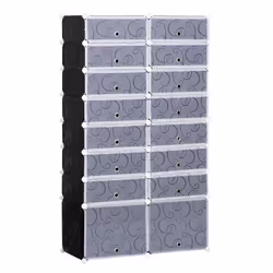 HOMCOM Large 16-Cube DIY Shoes Rack Portable Interlocking Cabinet