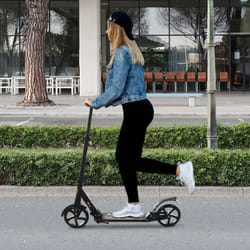 HOMCOM Folding Kick Scooter with Big Wheels for 14+ Teens Adult, Black