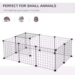 PawHut DIY Pet Playpen Metal Wire Fence Guinea Pig Small Animals Cage 12 Panel