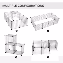 PawHut DIY Pet Playpen Metal Wire Fence Guinea Pig Small Animals Cage 12 Panel