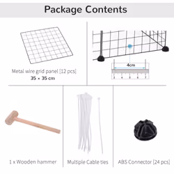 PawHut DIY Pet Playpen Metal Wire Fence Guinea Pig Small Animals Cage 12 Panel - Additional view 5