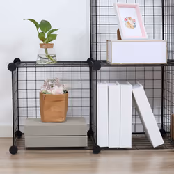 HOMCOM DIY 6 Cube Metal Wire Rack Interlocking Storage Cabinet Organiser Display - Additional view 4