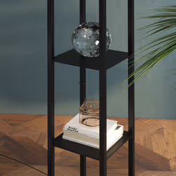 HOMCOM Floor Lamp Reading Lamp with 3-Tier Storage Shelf for Home Office, Black - Additional view 6
