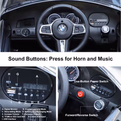 HOMCOM Kids Ride On Car Licensed BMW 6GT 6V Electric Battery Powered Vehicle