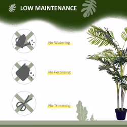 Outsunny 150cm(5ft) Palm Tree Artificial Faux Decor Green Plant Home Office