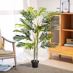 Outsunny 150cm(5ft) Palm Tree Artificial Faux Decor Green Plant Home Office - Additional view 8