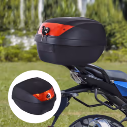 HOMCOM 28L Motorcycle Tail box Helmet Top Case Storage Trunk Carrier Mount Rack