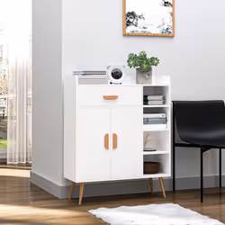 HOMCOM Side Cabinet with Storage Drawer for Hallway, Kitchen White