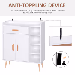 HOMCOM Side Cabinet with Storage Drawer for Hallway, Kitchen White