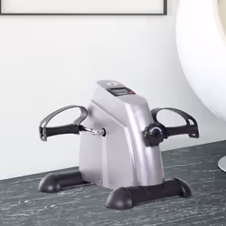 HOMCOM Mini Exercise Bike Portable Pedal Manual Machine Indoor Fitness Silver