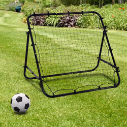 HOMCOM Rebounder Net Kids Adults Football Training Aid Adjustable Black
