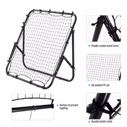 HOMCOM Rebounder Net Kids Adults Football Training Aid Adjustable Black - Additional view 4