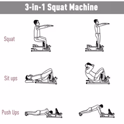 HOMCOM 3-In-1 Sit Up, Push Up & Squat Machine - Additional view 4