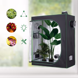 Outsunny Mylar Hydroponic Grow Tent w/ Floor Tray for Indoor Plant 120x60x150cm