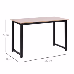 HOMCOM Computer Desk Dining Table Writing Table with Metal Frame, Black - Additional view 6