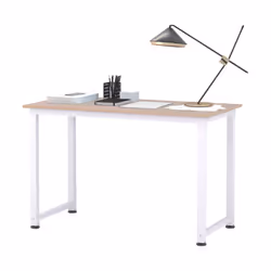 HOMCOM Computer Desk Dining Table Writing Table with Metal Frame, White - Additional view 8
