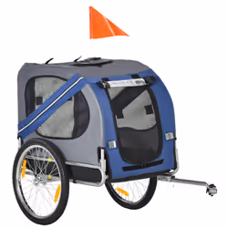PawHut Pet Bicycle Trailer Dog Cat Bike Carrier Water Resistant Blue Outdoor