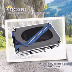 PawHut Pet Bicycle Trailer Dog Cat Bike Carrier Water Resistant Blue Outdoor - Additional view 4
